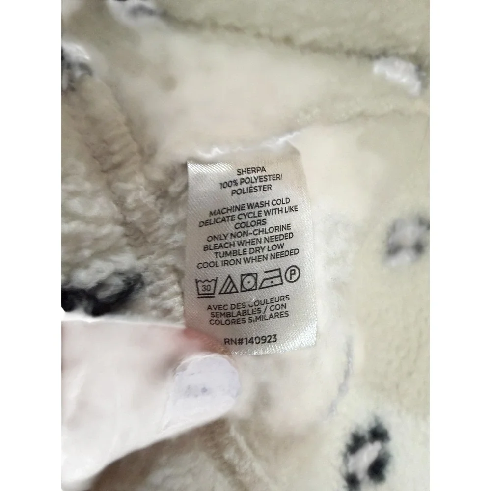 Loft White Sherpa Turtleneck Sweater Geometric Pattern Women's Size Medium - Picture 4 of 4